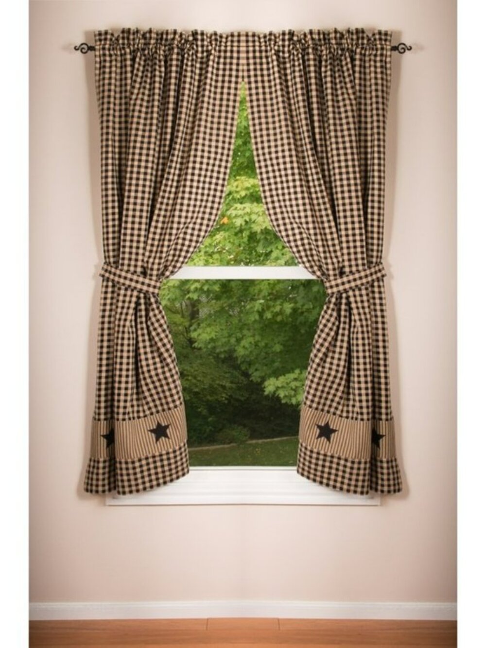Country Heritage Star Curtains - 63 inch